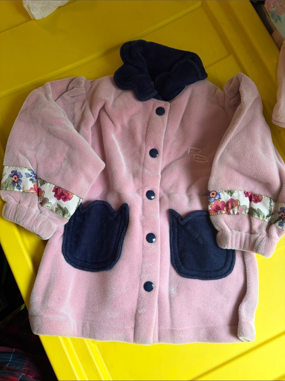 Girls' Pink vintage Fleece Coat